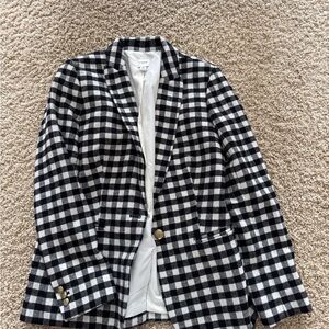 Black and White Checkered Women's Blazer